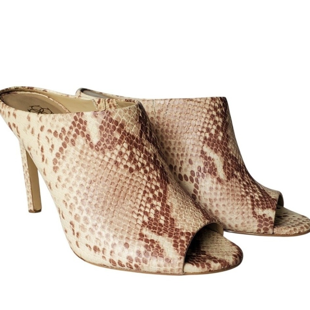 Ann Taylor Maya Python Mule Peep Toe Lux Summer 8.5 Snake Casual Summer